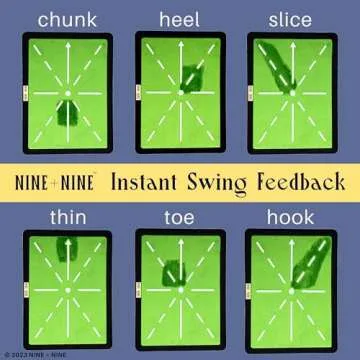 Golf Hitting Mat, Golf Practice Swing Mat, Golf Practice Mat for Swing Path Detection, Golf Accessories Men and Women, Golf Gifts for Men/Women, Upgraded 16"x12" with Replaceable Mat, NINE + NINE GOLF