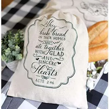 WISEOWELL Linen Bread Bags For Homemade Bread LINEN with Beeswax Wraps - 100% Organic Linen | Eco-Friendly | Bread Bags For Homemade Bread And Produce