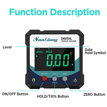 Sanliang Digital Angle Gauge - Accurate Magnetic Level Tool
