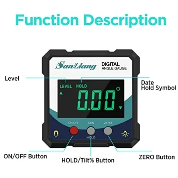 Sanliang Digital Angle Gauge - Accurate Magnetic Level Tool