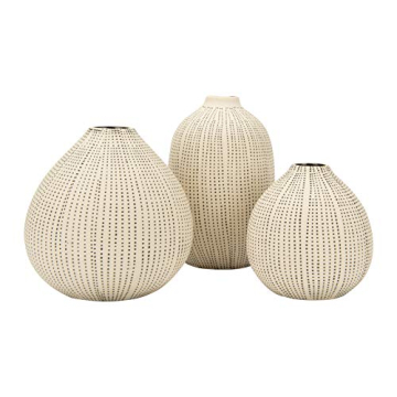 Chic Set of 3 Creative Co-Op Stoneware Vases
