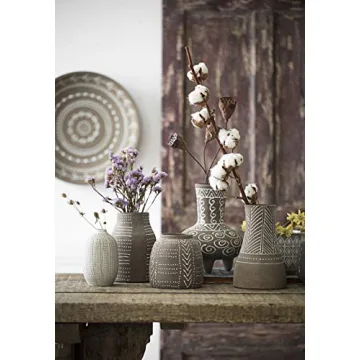 Chic Set of 3 Creative Co-Op Stoneware Vases