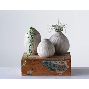 Chic Set of 3 Creative Co-Op Stoneware Vases