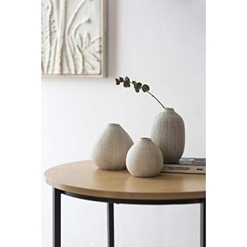 Chic Set of 3 Creative Co-Op Stoneware Vases