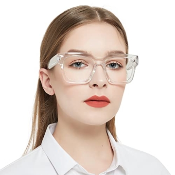 OCCI CHIARI Square Oversized Readers - Stylish Clear Reading Glasses for Women 2.5 in Multiple Stren...