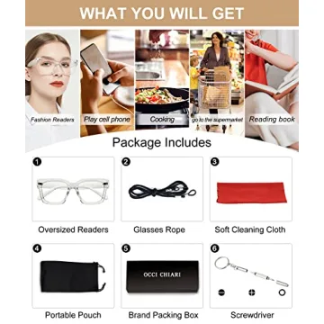 OCCI CHIARI Stylish 2.5 Oversized Reading Glasses for Women