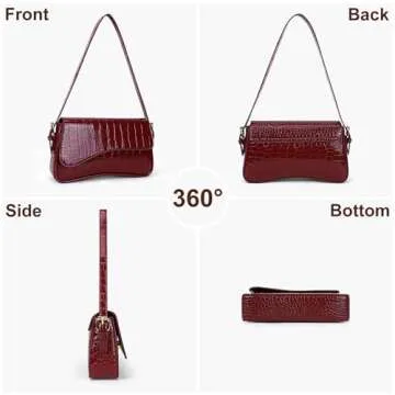Small Shoulder Bag Y2K Purse for Women Crocodile Handbag Clutch Purse Classic Retro Crossbody Bag Satchel Purse