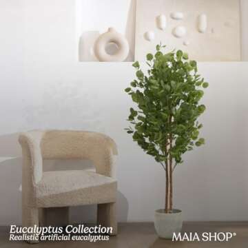 Maia Shop 5ft Artificial Eucalyptus Tree for Home Decor