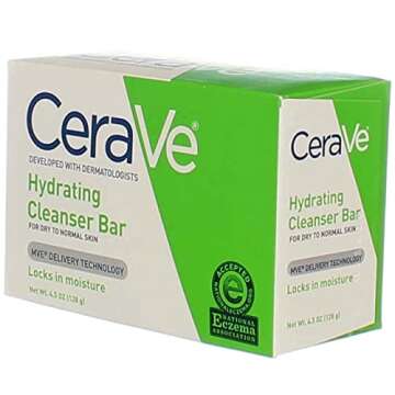 CeraVe Hydrating Cleansing Bar 4.5 oz Pack of 6 for Moisturizing