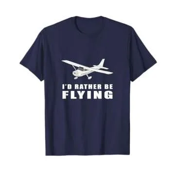 I'd Rather Be Flying Aviation Airplane Pilot T-Shirt