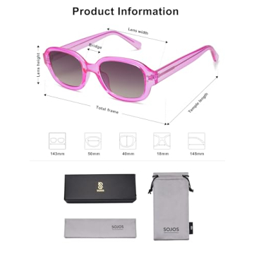 SOJOS Rectangle Sunglasses Female Stylish UV Protection