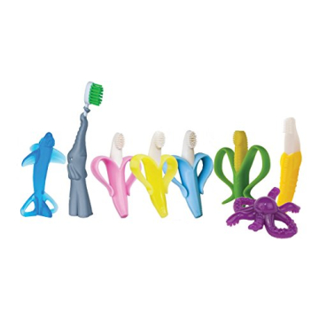 The Original Baby Banana Toothbrush Teether Toy, for Babies Infants Toddlers; USA Family-Owned Business; Teething Relief for Sore Gums, Massaging Soothing; Safest Food Grade Silicone