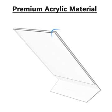 MaxGear Sign Holder 4X6 inches Slant Back Acrylic Sign Holders Plastic Display Stand Clear Paper Stand Tabletop Display for Office, Home, Store, Restaurant, 12 Pack