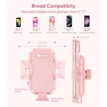 Stylish VICSEED Pink Car Phone Holder for Secure Driving