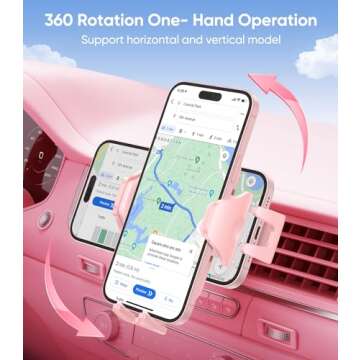 Stylish VICSEED Pink Car Phone Holder for Secure Driving