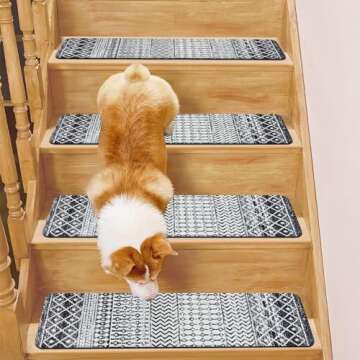 OJIA Non-Slip Stair Treads for Safe Indoor Steps - Set of 15