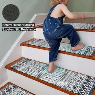 OJIA Extra Non-Slip Stair Treads - Safety Mats for Home