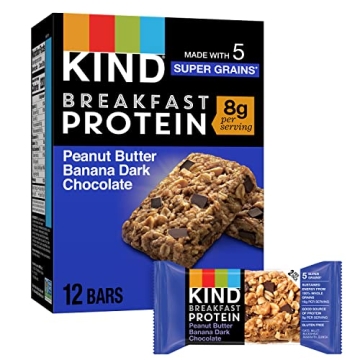 KIND Breakfast, Healthy Snack Bar, Peanut Butter Banana Dark Chocolate, Gluten Free Breakfast Bars, ...