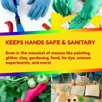 Hygloss Kids Disposable Gloves - Durable Nitrile & Latex-Free