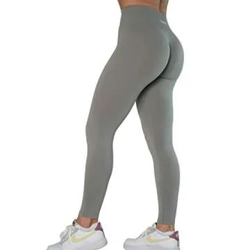 AUROLA Dream Collection Workout Leggings for Women High Waist Seamless Scrunch Athletic Running Gym Fitness Active Pants Ultimate Gray S