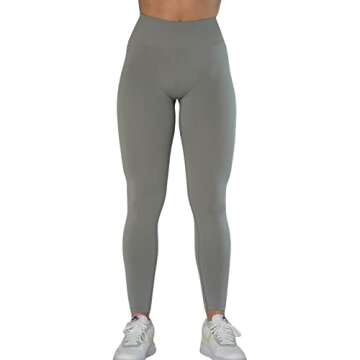 AUROLA Dream Collection Workout Leggings for Women High Waist Seamless Scrunch Athletic Running Gym Fitness Active Pants Ultimate Gray S