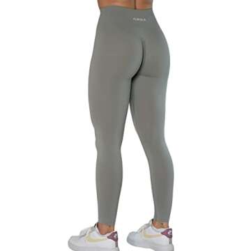 AUROLA Dream Collection Workout Leggings for Women High Waist Seamless Scrunch Athletic Running Gym Fitness Active Pants Ultimate Gray S