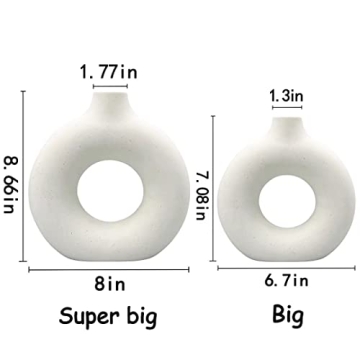 Elegant QLOFEI White Ceramic Vases Set for Home Decor