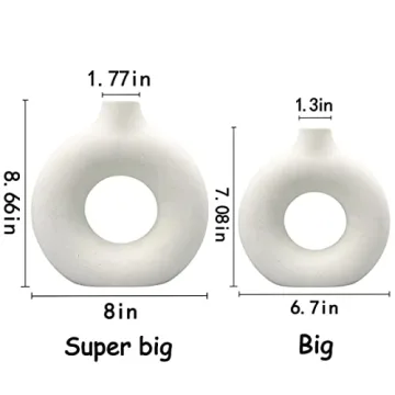 Elegant QLOFEI White Ceramic Vases Set for Home Decor