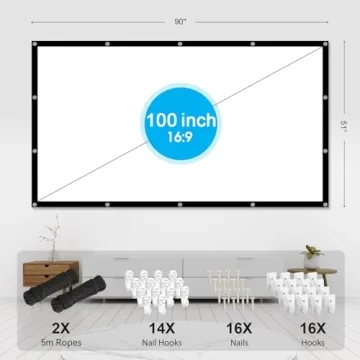 Frocopo 100-inch Double-Sided Portable Projection Screen