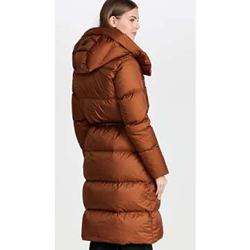Mackage Women’s Ishani Foil Shield Long Down Coat - Cognac Brown  