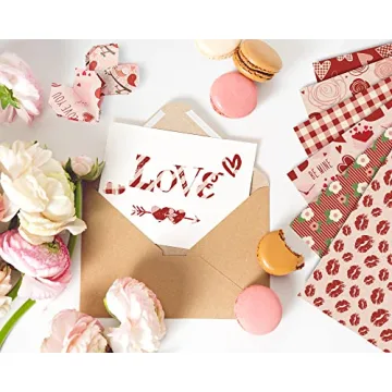 Whaline Valentine Pattern Paper Set for Scrapbooking and DIY