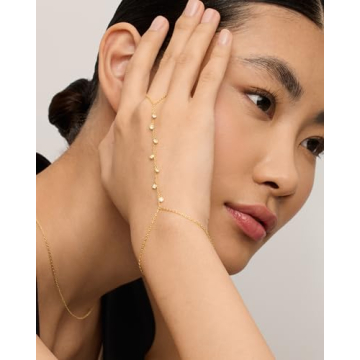 PAVOI 14K Gold Plated Cubic Zirconia Hand Chain for Women