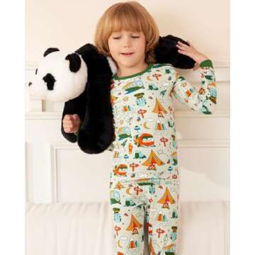 babee Reshinee Bamboo Viscose Toddler Pajamas Boys Girls Baby Animal Pjs Sets 12M-8Y Kids 2pcs Long-Sleeve Snug fit Sleepwear