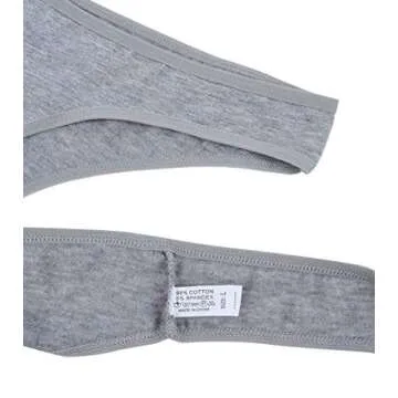 ELACUCOS 6 Pack Women's Thongs Cotton Breathable Panties Underwear Basics Small