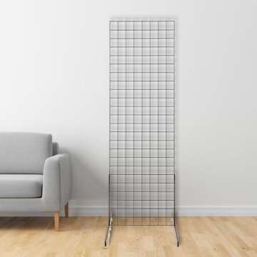 SSWBasics 2' x 6' Grid Wall Standing Fixture - Black - Durable Display Rack for Art Displays, Outdoor Festivals, Flea Markets, Craft Shows, Home and Office Use - Easy Assembly Required