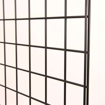 SSWBasics 2' x 6' Grid Wall Standing Fixture - Black - Durable Display Rack for Art Displays, Outdoor Festivals, Flea Markets, Craft Shows, Home and Office Use - Easy Assembly Required