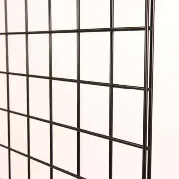SSWBasics 2' x 6' Grid Wall Standing Fixture - Black - Durable Display Rack for Art Displays, Outdoor Festivals, Flea Markets, Craft Shows, Home and Office Use - Easy Assembly Required