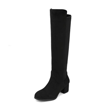 DREAM PAIRS Women's Black Knee High Stretchy Fashion Boots