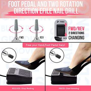 Makartt Nail Drill Portable Electric Nail File Machine Geneviere E File Pink JD700 Professional 30000RPM Manicure Drill for Acrylic Nails Poly Nail Gel Polish Beauty Gift