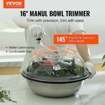 VEVOR 16inch Bud Leaf Bowl Trimmer - Effortless Cutting with Accessories