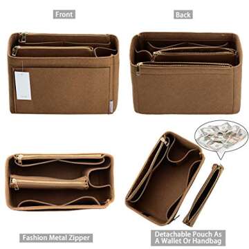 ZTUJO Purse Organizer, Felt Bag Organizer Insert for Speedy, Neverfull, Graceful, Tote, Handbag, Sha...