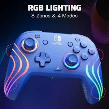 PDP Gaming Afterglow Wave Wireless Nintendo Switch Pro Controller - Officially Licensed, Nintendo Sw...