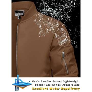 TACVASEN Bomber Jacket Men Jackets Casual Casual Jackets for Men Trendy Men's Spring Jackets Lightwe...