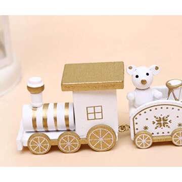 Mini Wooden Train Christmas Ornaments Set for Kids