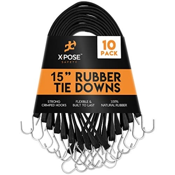 Heavy-Duty Rubber Bungee Cords 10 Pack - Versatile & Durable