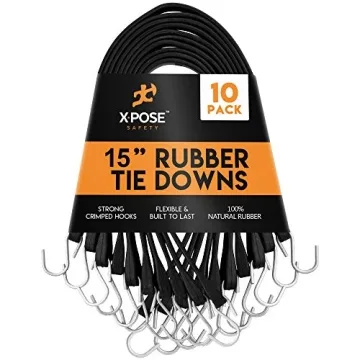 Heavy-Duty Rubber Bungee Cords 10 Pack - Versatile & Durable