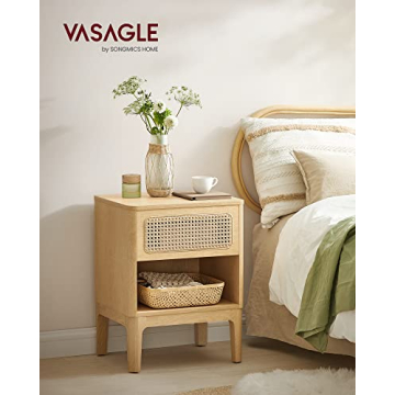 Stylish VASAGLE Rattan Nightstand for Chic Homes