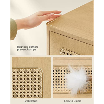 Stylish VASAGLE Rattan Nightstand for Chic Homes