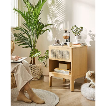 Stylish VASAGLE Rattan Nightstand for Chic Homes