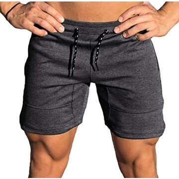 COOFANDY Men's Gym Workout Shorts Weightlifting Squatting Short Fitted Training Bodybuilding Jogger with Pocket